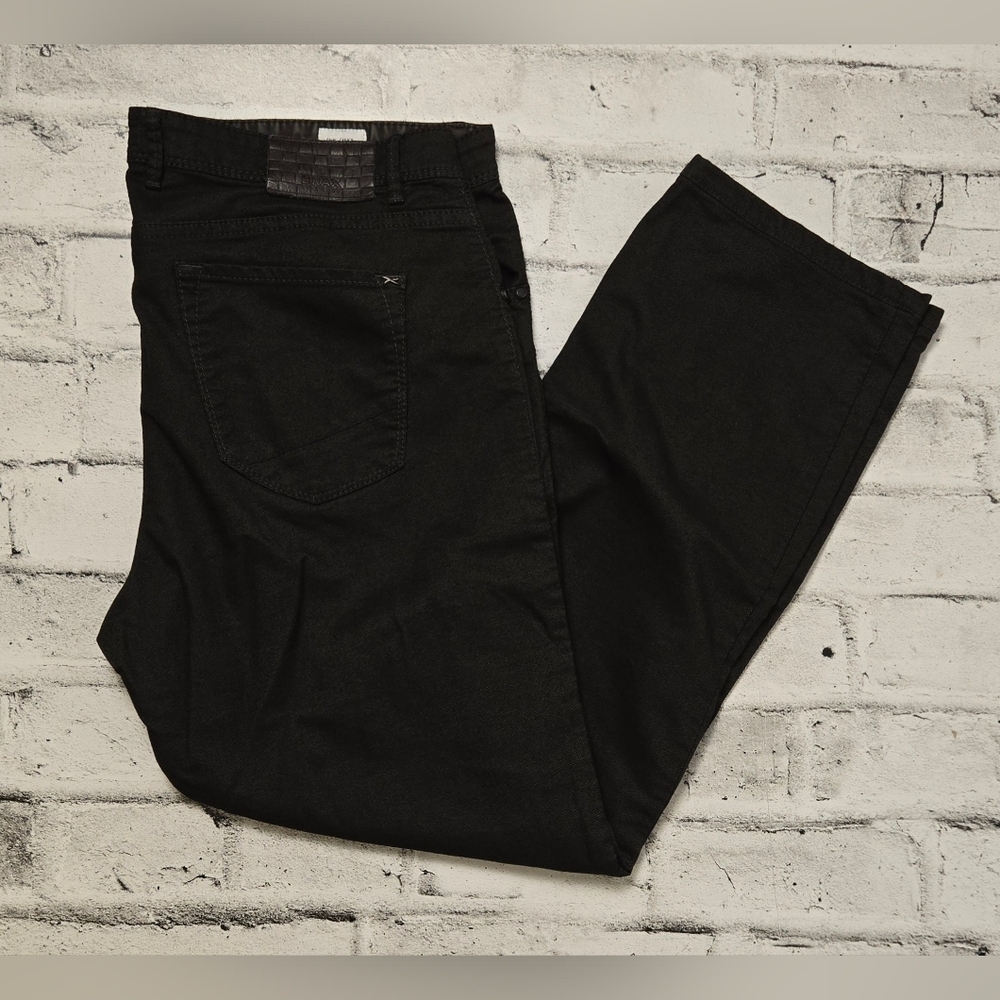 BRAX Chuck Modern Fit Pants Black Charcoal Stretch 40x30 Casual Trousers